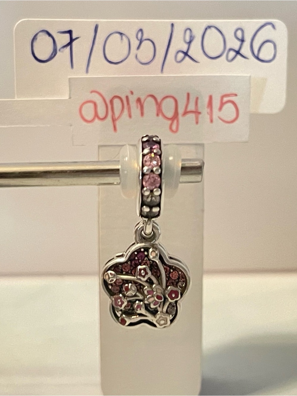 Pandora Sparkling Peach Blossom Dangle